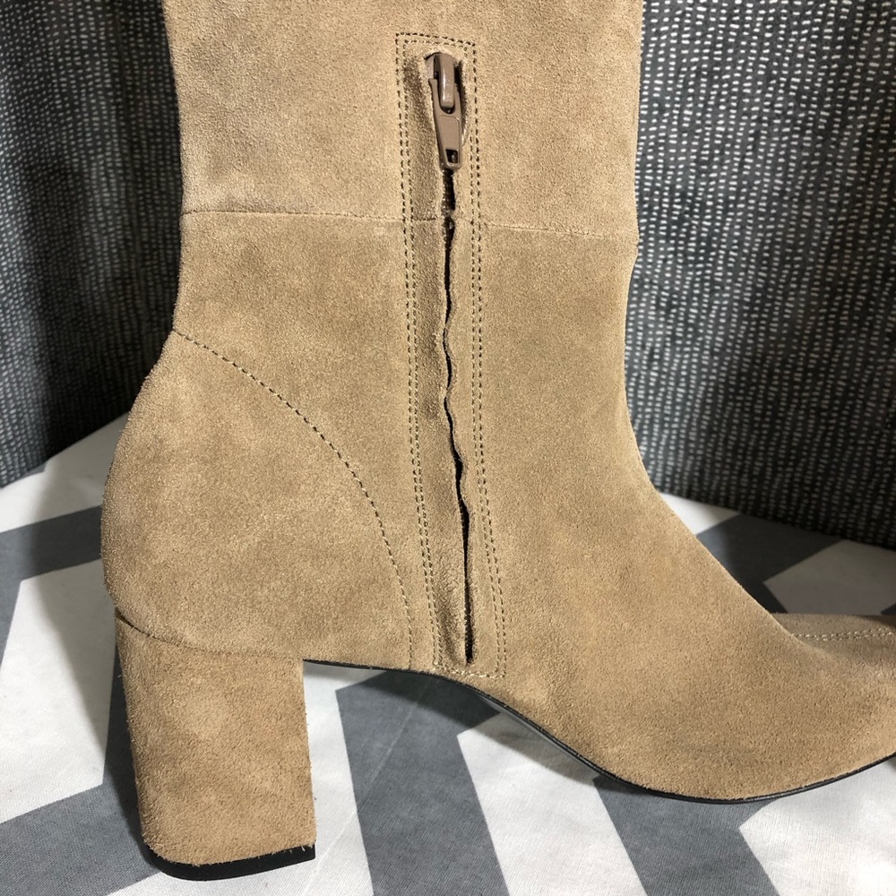 NWT ZARA Knee High Suede Boots - Picture 6 of 16